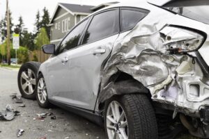 badly damaged vehicle